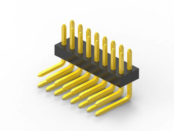 ذكر دبوس PCB الرأس رابط 1.0mm الطول PA6T الأسود البلاستيك الزاوية اليمنى