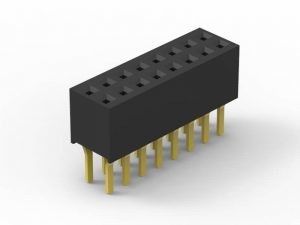وصلة رأس PCB المستقيمة 16 دبوس إمرأة صف مزدوج مقاومة العزل العالية