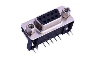 9 PIN D-SUB سوكت 90 درجة 250 فولت الجهد المسموح به مواد PBT لمواجهة الإشارة