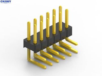 المقاومة العازلة الزاوية اليمنى رأس PCB ، صف مزدوج ذكر رأس وصلة