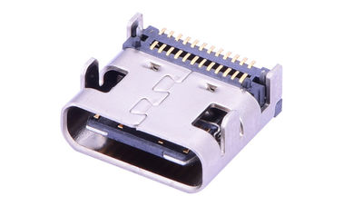 24 الاتصال USB 3.1 نوع C المرفق ، Pcb جبل USB C المرفق الأفقي القاعدة المرفقة