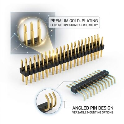 مساحة 1.27 ملم مزدوجة SMT الذكور عقدة رأس المكونات المدمجة PCB تصميم سطح جبل