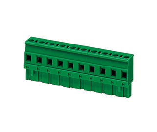 H26.0mm DIP Plug In Terminal Block Connector 1*09P الأخضر PA66 SN مغلف 30-12AWG