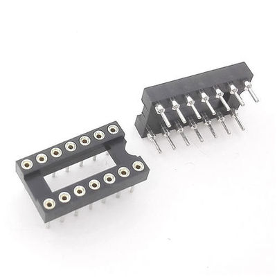 60VAC DIP Single 2.54mm Pitch PBT سوكت IC متكامل