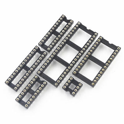 60VAC DIP Single 2.54mm Pitch PBT سوكت IC متكامل