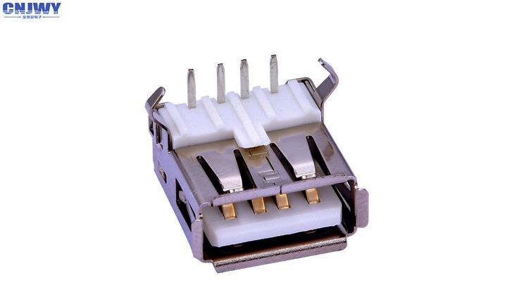 إمرأة DIP نوع 2.0 ميكرو USB وصلة الزاوية اليمنى مواد LCP البيضاء - الراتنج