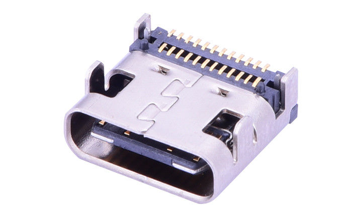 24 الاتصال USB 3.1 نوع C المرفق ، Pcb جبل USB C المرفق الأفقي القاعدة المرفقة
