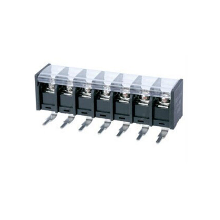 10.0mm Pitch PCB حاجز سطح تركيب بلاكات نهاية 1 * 07P 90 ° مع غطاء الحماية