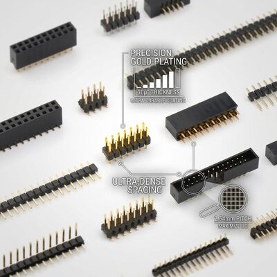 مكعب مرتفع صف مزدوج الذكور دبوس رأس المرفق 2.54mm مساحة الطول الموسع لوحة PCB المساحة