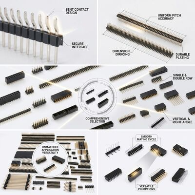 الزاوية اليمنى صف واحد الذكور دبوس رأس المرفق 2.54mm الطول 90 درجة PCB من خلال الثقب